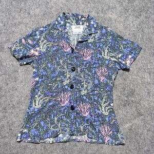 Vintage 90s FLAX Jeanne Engelhart Rayon Blouse Sea Coral Life Is Choise Tag P XS